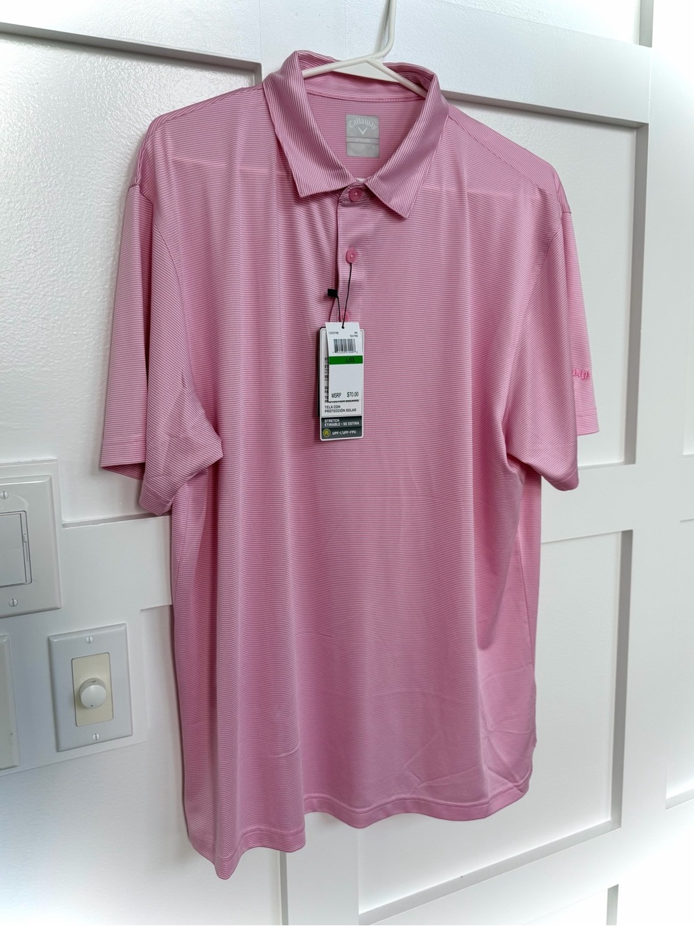Callaway Men's Pink Performance Polo Golf Shirt - NEW
